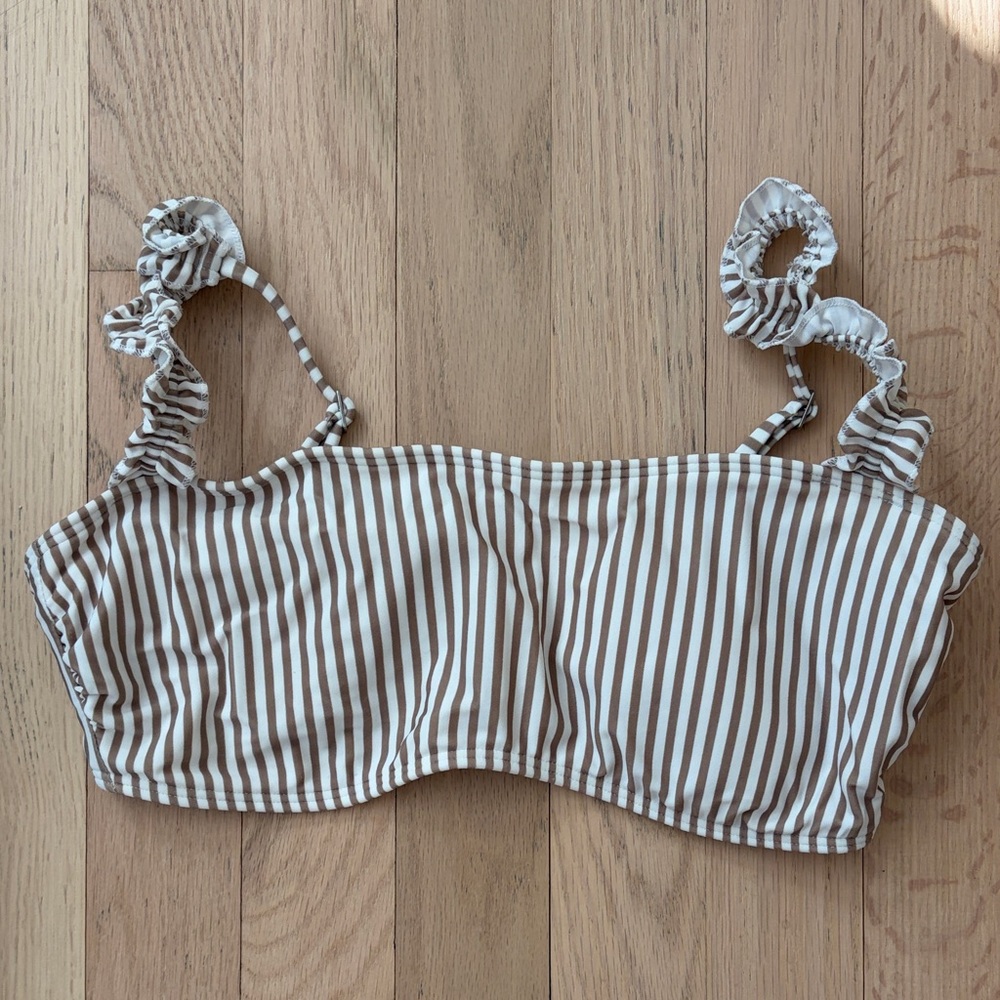 Striped Ruffle Bikini top